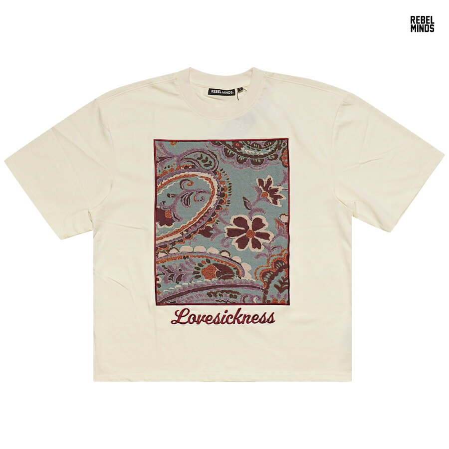 REBEL MINDS PAISLEY TAPESTRY Tシャツ(S・M・L・XL・2XL・3XL)(レベルマインズ 通販 服 メンズ 大きいサイズ 半袖 ショートスリーブ ペイズリー バンダナ 柄 ボックスシルエット ワイドシルエット ロサンゼルス カリフォルニア LA)