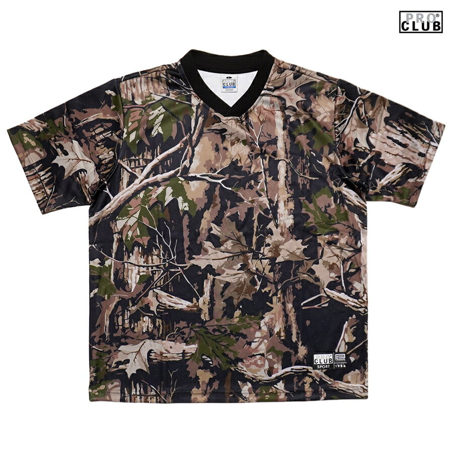 PRO CLUB V NECK JERSEY(M・L・XL・2XL)(プロクラブ 通販 大きいサイズ サッカー ジャージ 半袖 ショートスリーブ Vネック カモフラージュ 迷彩)