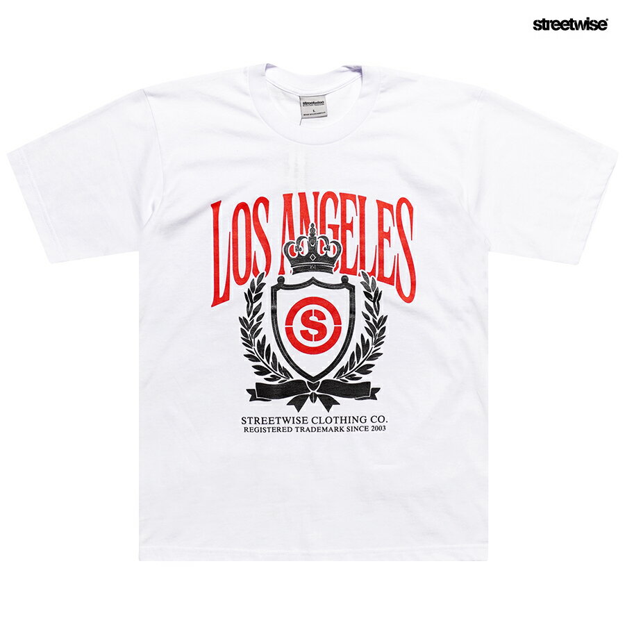 Other - 【送料無料】STREETWISE CITY CREST Tシャツ【WHITE】(L・XL・2XL)(STREET WISEストリートワイズ 通販 服 メンズ 大きいサイズ 半袖 ショートスリーブ ヘビーウエイト 厚手 ロサンゼルス カリフォルニア LA)