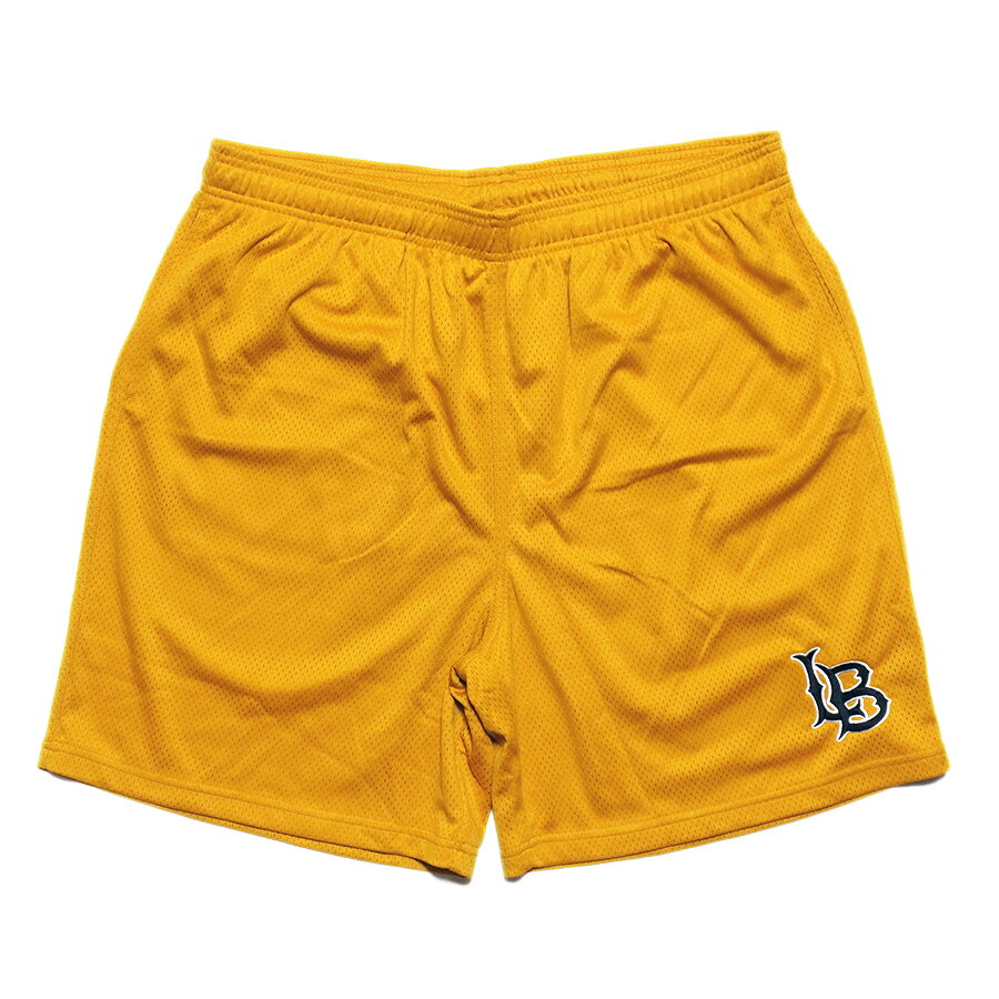 [무료 배송] LONG BEACH MESH SHORTS [YELLOW] (M · L · XL) (통판 남성 의류 큰 사이즈 반바지 반바지 메쉬 반바지 심플 LOS ANGELES LA CALIFORNIA 롱 비치 로스 앤젤레스 캘리포니아 웨스트 코스트)