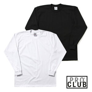 PRO CLUB PLAIN LONG SLEEVE T HEAVY WEIGHT 6.5oz إӡȡBLACK/WHITE(MLXL)(PROCLUB   礭 T Ĺµ ̵ ץ ֥å  ۥ磻 HIPHOP PRO CLUB ץ)