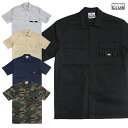 【送料無料】PRO CLUB MECHANICS WORK SHIRTS【BLACK/GRAY/KHAKI/NAVY/CAMOUFLAGE】(S M L XL 2XL)(プロクラブ 通販 メンズ 半袖 S/S 無地 ワークシャツ ワーク シャツ プレーン 無地 シンプル ロゴ ショートスリーブ)