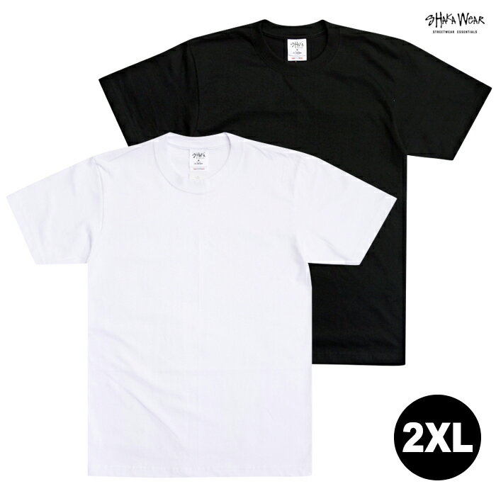 楽天Indoor Class Online Store【メール便対応】【2XL】SHAKA WEAR 7.5 OZ MAX HEAVYWEIGHT SHORT SLEEVE Tシャツ【BLACK/WHITE】（2XL）（SHAK WEAR 通販 メンズ 大きいサイズ プレーンT 半袖 無地 シンプル ブラック 黒 ホワイト 白 HIPHOP ヒップホップ ダンス PRO CLUB プロクラブ）