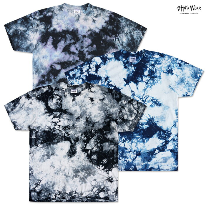 楽天Indoor Class Online Store【メール便対応】SHAKA WEAR 7.5 OZ MAX HEAVYWEIGHT TIE DYE Tシャツ【BLACK×WHITE/NAVY×WHITE/MULTI COLO】（M・L・XL）（SHAK WEAR 通販 メンズ 大きいサイズ プレーンT 半袖 タイダイ HIPHOP ヒップホップ ダンス PRO CLUB プロクラブ シャカ）