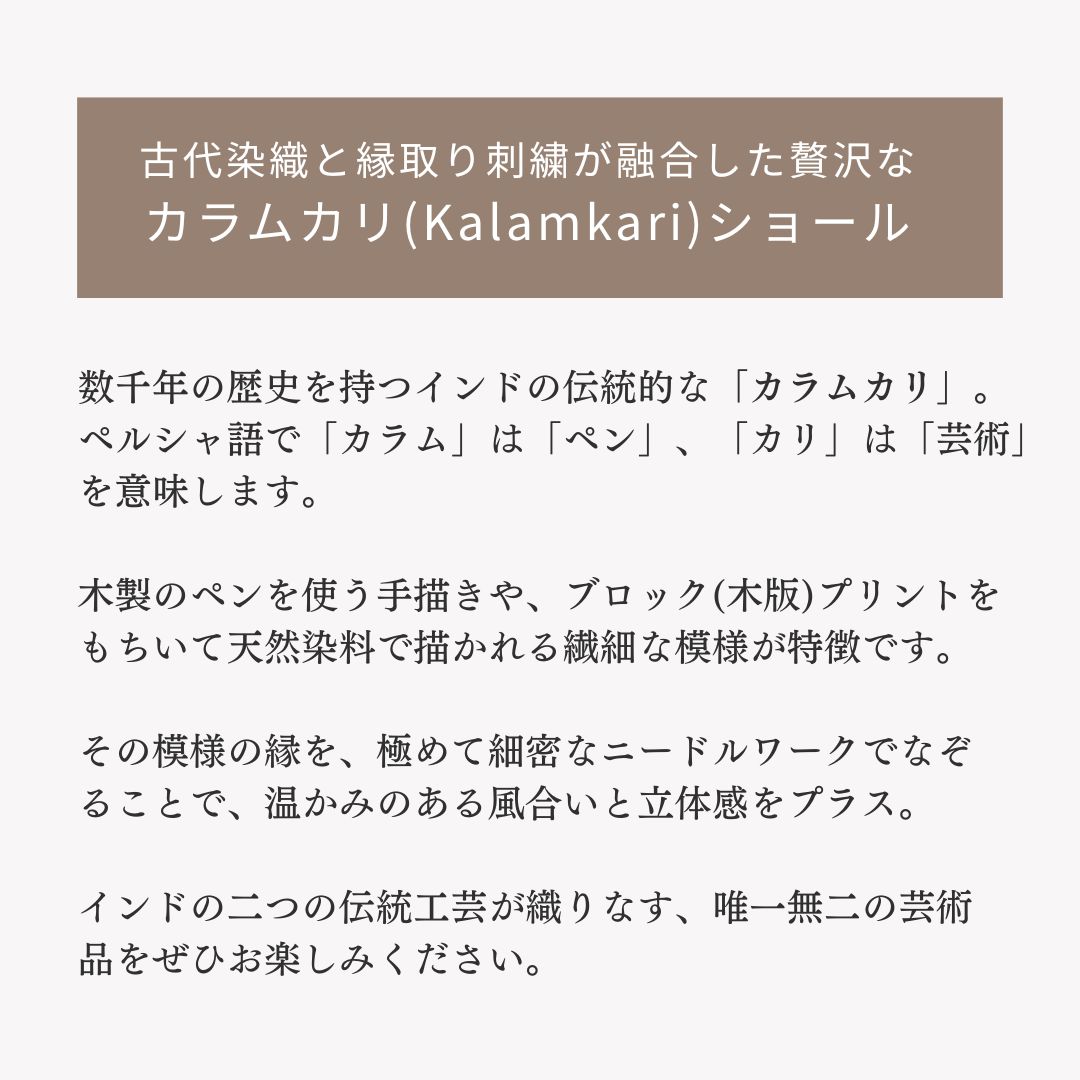 InDream パシュミナ カラムカリ 刺繍 ショール ［100cmx200cm］ ベージュ ストール 大判 ショール カシミヤ 100% 春 秋 冬 誕生日 プレゼント クリスマス ギフト 50代 60代 70代 80代 おしゃれ ひざ掛け 結婚式 パーティー