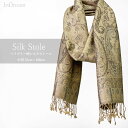 InDream Xg[ yCY[ VN  x[W Xg[ 唻 XJ[t fB[X Y }t[ a v[g   VjA j stole silk paisley muffler 55x180cm sjwnsbeige