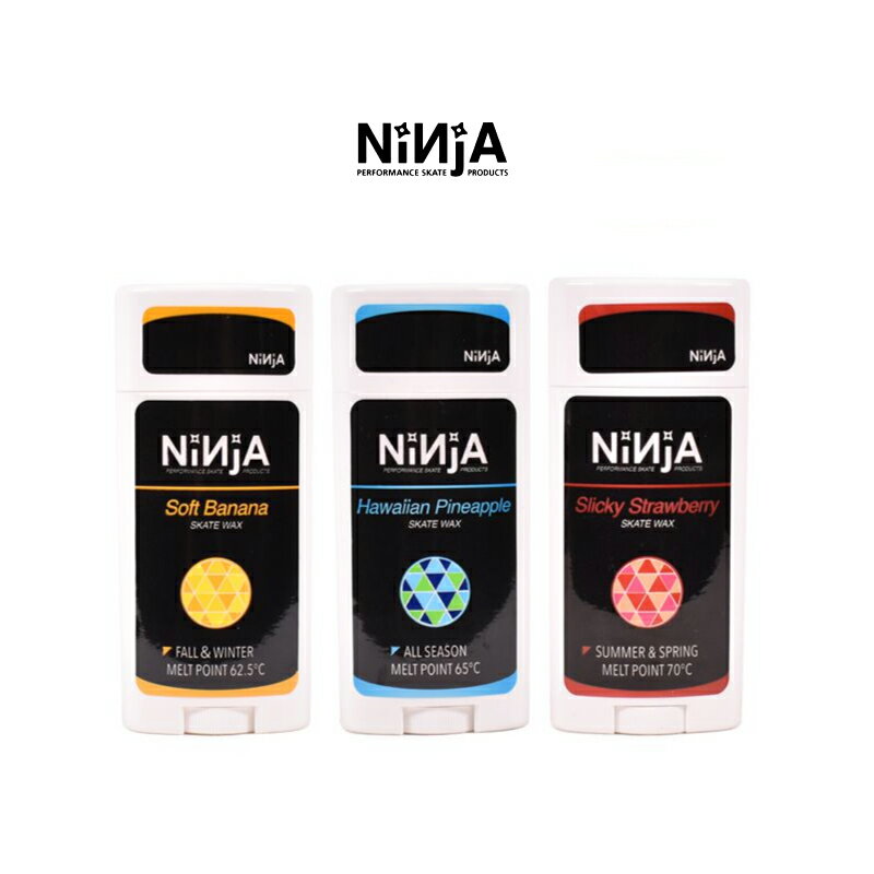 NiNjA ニンジャ NINJA WAX ニンジャワックス スケート スケボー ワックス 固形 スティック SLICKY! STRAWBERRY SoftBanana HawaiianPineapple