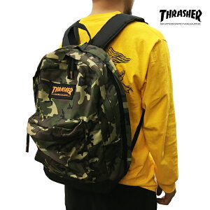 THRASHER スラッシャー MAGAZINE LOGO BACKPACK スケート スケボー リュック 鞄 バックパック ザック 迷彩 カモ ORANGE/CAMO