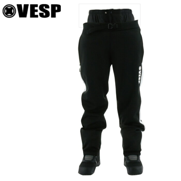 VESP ベスプ WARTER PROTECT SWEAT LINE PANTS メンズ レディース ユニセックス 21-22 スキー スノーボード ウェア パンツ VPMP1018 BK XLサイズ