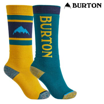 BURTON バートン Kids' Burton Weekend Midweight Sock 2-Pack 21-22 キッズ ウィークエンド ミッドウェイト ソックス キッズ ジュニア スノーボード 靴下 Celestial Blue / Cadmium Yellow