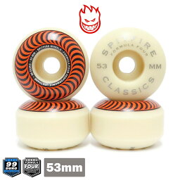 SPITFIRE スピットファイヤー F4 CLASSIC 99DU 53mm ORANGE スケート スケボー ウィール タイヤ クラシックシェイプ