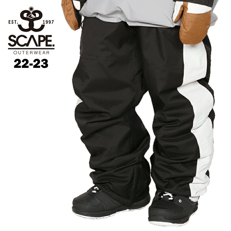 SCAPE エスケープ TRACK PANTS - BLACK x WHITE 22-23 メンズ レディース ユニセックス スキー スノーボード ウエア パンツ