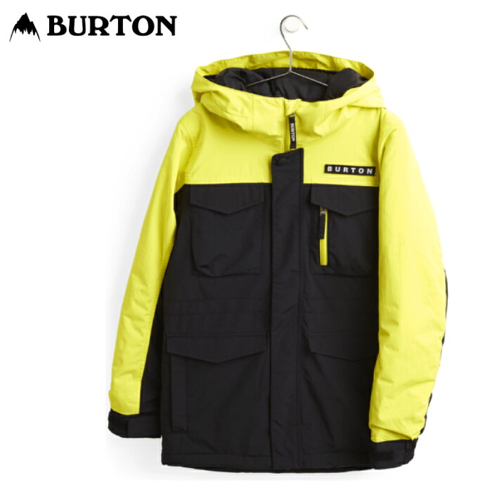 BURTON バートン Boys Covert Jacket 21-22 キッズ 子供 ウェア ジャケット True Black / Sulphur Yellow XSサイズ