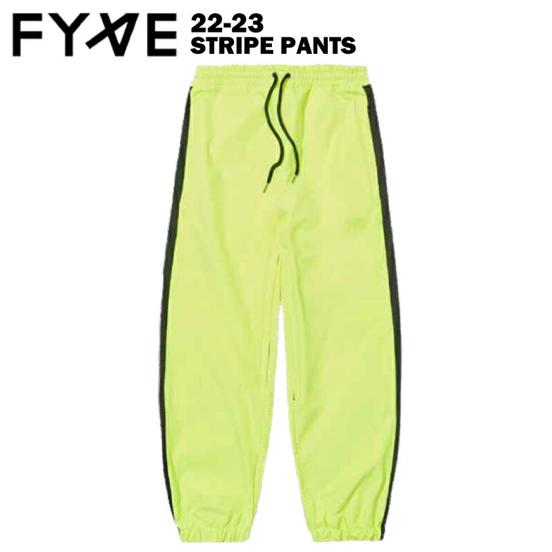 ●ブランド：FYVE ファイブ ●商品名：STRIPE PANTS - FLURO ルーズフィットの、リーズナブルで丈夫な10,000mm耐水パンツ。 新しいシェイプのジョガータイプ（スソがゴム仕様）の厚手で ワイドなパンツです。 裏生地は、フーディー内側のような肌触りで暖かく快適です。 Fit : バギー Features ・10,000mm耐水 ・表生地に撥水加工 ・ベンチレーション ・YKK製ジッパー ・紐付きエラスティック（ゴム）仕様のウエスト ・エラスティック（ゴム）仕様のスソ ・丈夫なジッパーフライ 当店は正規販売店です。 【ご確認下さい】 カタログ及びサンプル画像と細部が予期なく変更になる場合がございます。 発売予定後、生産中止になる場合が稀にありますのでご了承ください。 ----------ご注意---------- ご注文後の返品・キャンセル・交換は一切受け付けておりませんので、予めご了承下さい。 モニターによって色の見え方が実物と異なる場合がございます。 他店舗でも販売しておりますので、タイミング悪く売り違える場合がございますのでご了承下さい。 在庫には展示販売品も含まれている場合があります。気になる方はお問い合わせ下さい。 送料無料で送付先が北海道・離島の場合は500円、沖縄の場合は1,000円の別途送料を加算させて頂きますのでご了承下さいますようお願い申し上げます。（税別） 注文時は送料無料となりますが訂正し改めてメールでご案内となりますのでご注意下さい。 メーカー希望小売価格はメーカーカタログに基づいて掲載しています