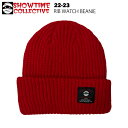 SHOWTIME COLLECTIVE ショータイムコレクティブ KC-011 LIB WATCH BEANIE - レッド 22-23 スノーボード スキー ニット 帽子 ビーニー