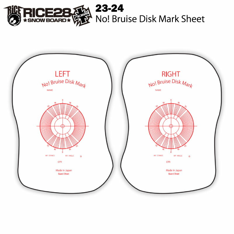 RICE28 ライス28 NO Bruise Disk Mark Sheet 23-24 スノーボード 板 保護 シート 傷 折れ 破損 防止 CLEAR MATTE