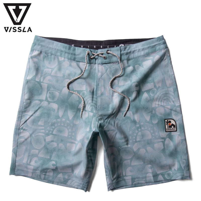 【20%OFF】VISSLA ヴィスラ ビスラ ECOLOGY CENTER GLYPHS 18.5" BOARDSHORT - SMJ メンズ ボードショーツ サーフパンツ 水着