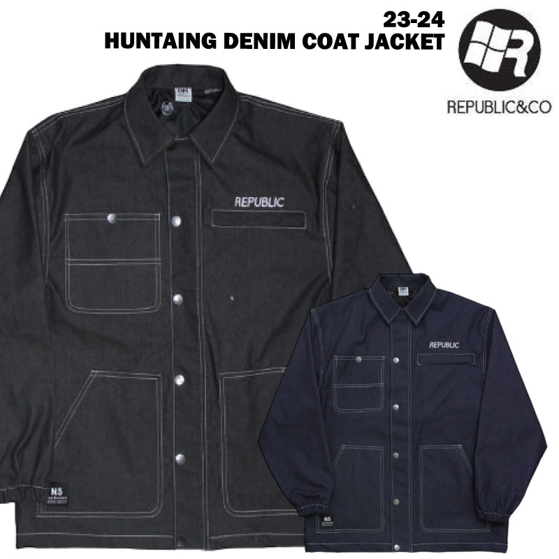 REPUBLIC&CO pubN HUNTAING DENIM COAT JACKET 23-24 Y fB[X jZbNX XL[ Xm[{[h EGA WPbg