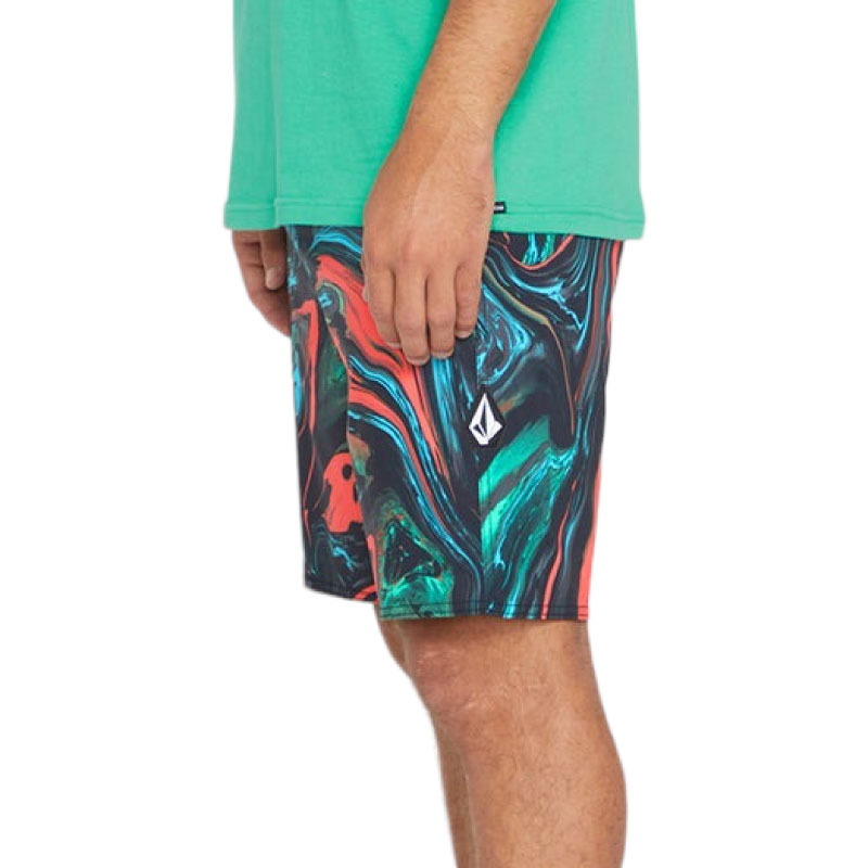 【30％OFF】VOLCOM ボルコム PSYCHE MARBLE MOD19-TECH TRUNKS - BLACK メンズ サーフパンツ ボードショーツ 水着 海 プール 柄 A0822305