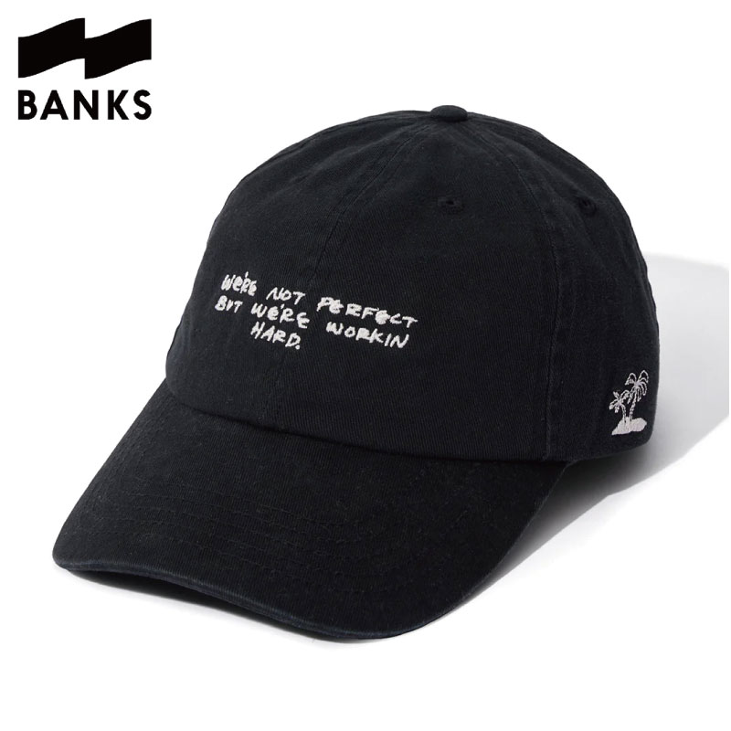 BANKS バンクス LIVING ON ISLANDS - BLACK メンズ レディース ユニセックス キャップ 帽子 刺繍 ロゴ
