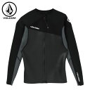 VOLCOM ボルコム 1.5Mm Front Zip Neoprene Top - BLACK メンズ タッパー ウエットスーツ A9612401