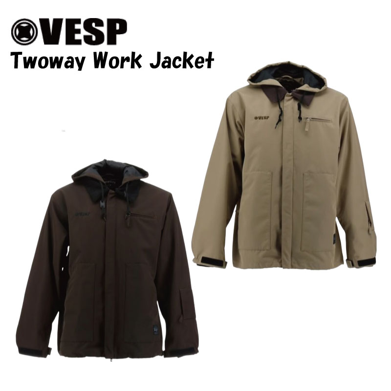 ●ブランド：VESP ベスプ ●商品名：Twoway Work Jacket フード取り外し可能の2wayワークジャケット。 今年も大人気商品の予感。 フードを取り外すと、 コーデュロイ襟のシンプルなワークジャケットに。 ウェストゲーター、 ベンチレーションもついて、機能性も抜群。 品番:VPMJ1065 素材: ポリエステルツイル（耐水圧10,000mm) サイズ: S、M、L、XL、XXL 着用サイズ：156cm Mサイズ 　　183cm XXXLサイズ ※XXXLサイズはライダー特注サイズになり、 一般販売はございません。 セットアップ可能な商品 Wide Jogger Cargo Pants Twoway Wide Jogger Bib Cargo Pants r> 当店は正規販売店です。 【ご確認下さい】 カタログ及びサンプル画像と細部が予期なく変更になる場合がございます。 発売予定後、生産中止になる場合が稀にありますのでご了承ください。 ----------ご注意---------- ご注文後の返品・キャンセル・交換は一切受け付けておりませんので、予めご了承下さい。 モニターによって色の見え方が実物と異なる場合がございます。 他店舗でも販売しておりますので、タイミング悪く売り違える場合がございますのでご了承下さい。 在庫には展示販売品も含まれている場合があります。気になる方はお問い合わせ下さい。 送料無料で送付先が北海道・離島の場合は500円、沖縄の場合は1,000円の別途送料を加算させて頂きますのでご了承下さいますようお願い申し上げます。（税別） 注文時は送料無料となりますが訂正し改めてメールでご案内となりますのでご注意下さい。 メーカー希望小売価格はメーカーカタログに基づいて掲載しています
