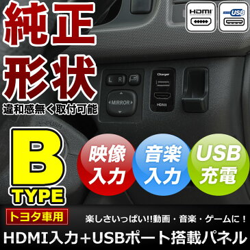 品番U07 GSJ15W FJクルーザー HDMI入力+USB電源・充電ポート スイッチホールパネル 最大2.1A トヨタB