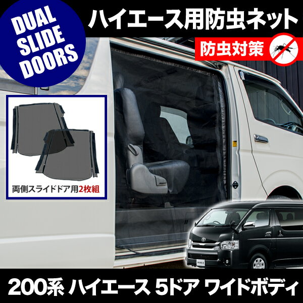 品番M20 200系 ハイエース 5ドア ワイドボディ [H16.8-] 防虫ネット 両側スライドドア用 網戸