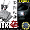 R32 スカイライン 角目N1ヘッド 極HIDキット 瞬間起動 H3 フルキット フォグランプ用 製品保証付 35W 55W 薄型バラスト 2