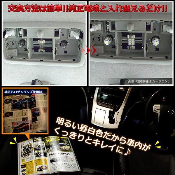 ACR50W ACR55W GSR50W GSR55W エスティマアエラス [H18.1-H26.9] 純正球交換型 極LEDルームランプ 【7点セット】