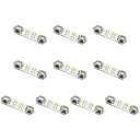 10個セット●● 12V SMD6連 T10×36-37mm LED 電球 両口金 ルームランプ ホワイト