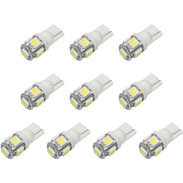 10個セット●● 12V SMD5連 T10 LED ウェ