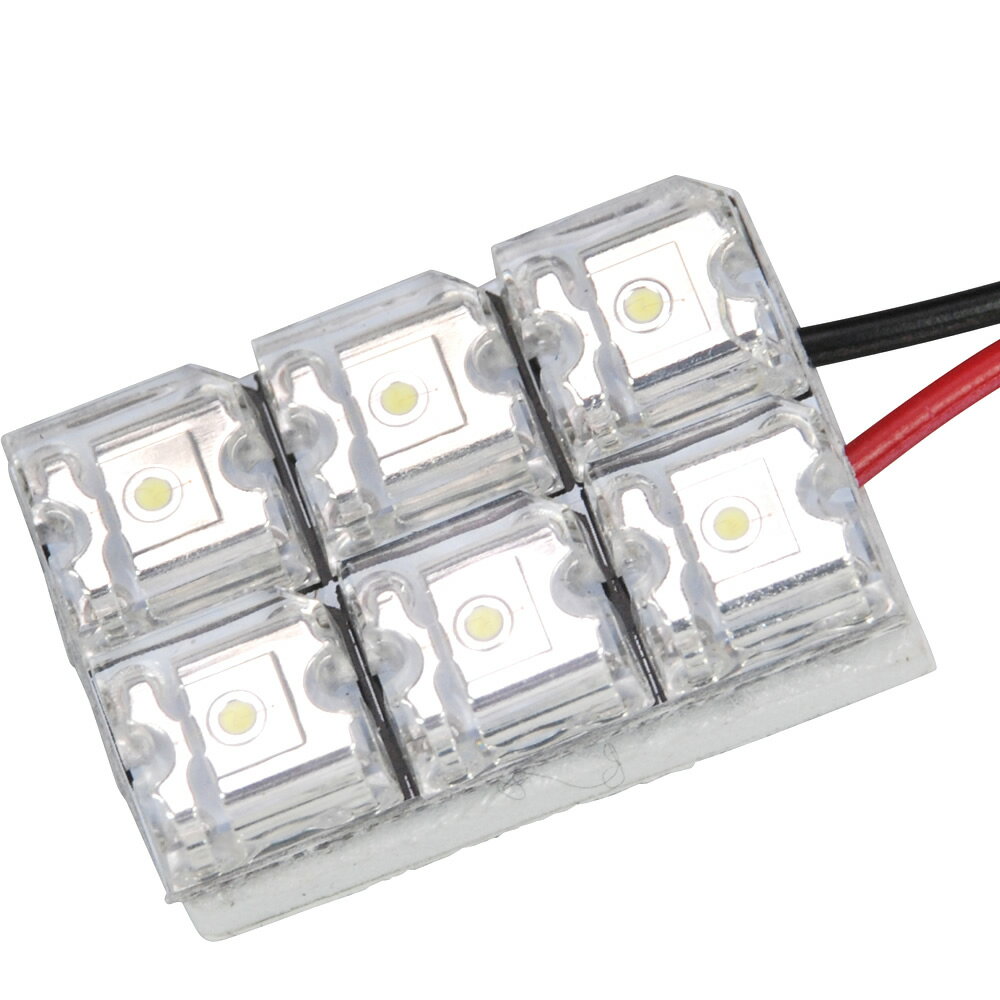 12V FLUX6連 2×3 LED 基板 ルームランプ ホワイト