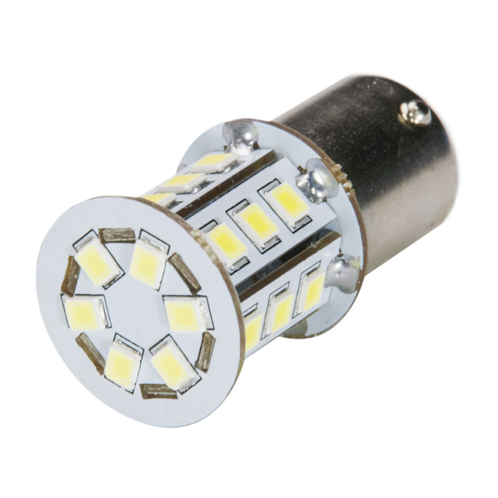 12V 24連SMD S25シングル/G18 （BA15s） LED 電球 ホワイト バック球 ナンバー灯 ハイマウントストップ球