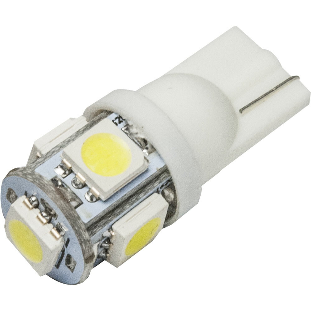 12V SMD5連 T10 LED ウェッジ球 ホワイト