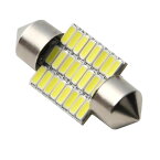 とてつもなく明るい 猛爆 LED 24連 SMD 単品 12V T10×31mm 両口金 フェストン球 ホワイト 白 300ルーメン