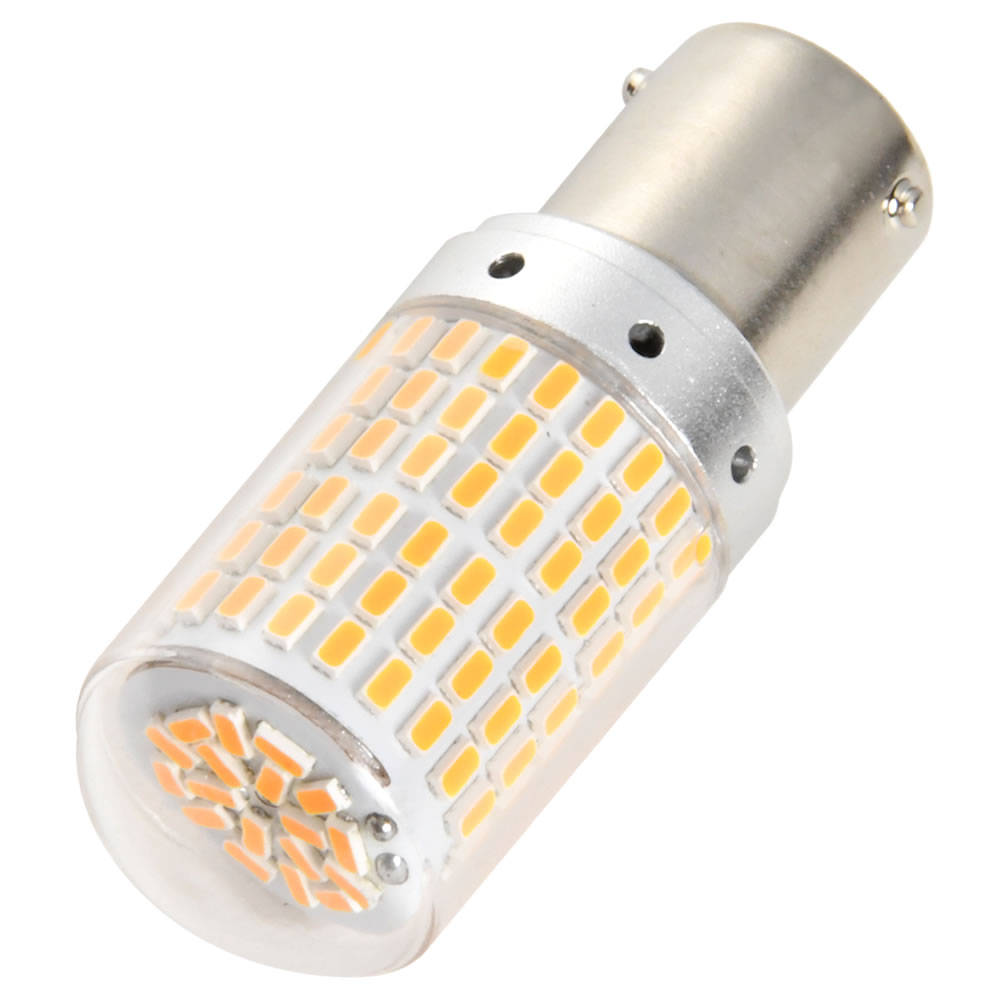 とてつもなく明るい 猛爆 LED 144連 SMD 単品 12V S25 ピン角違い アンバー ウインカー ウィンカー G18 BAU15s