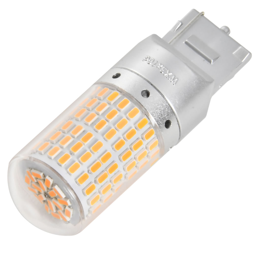 とてつもなく明るい 猛爆 LED 144連 SMD 単品 12V T20 シングル ウェッジ球 アンバー ウインカー ウィンカー