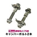キャンバーボルト 15mm 2本セット キャンバー調整 ±1.75度 M15 ACV30 ACV35 ACV40 ACV45 カムリ リア(2)