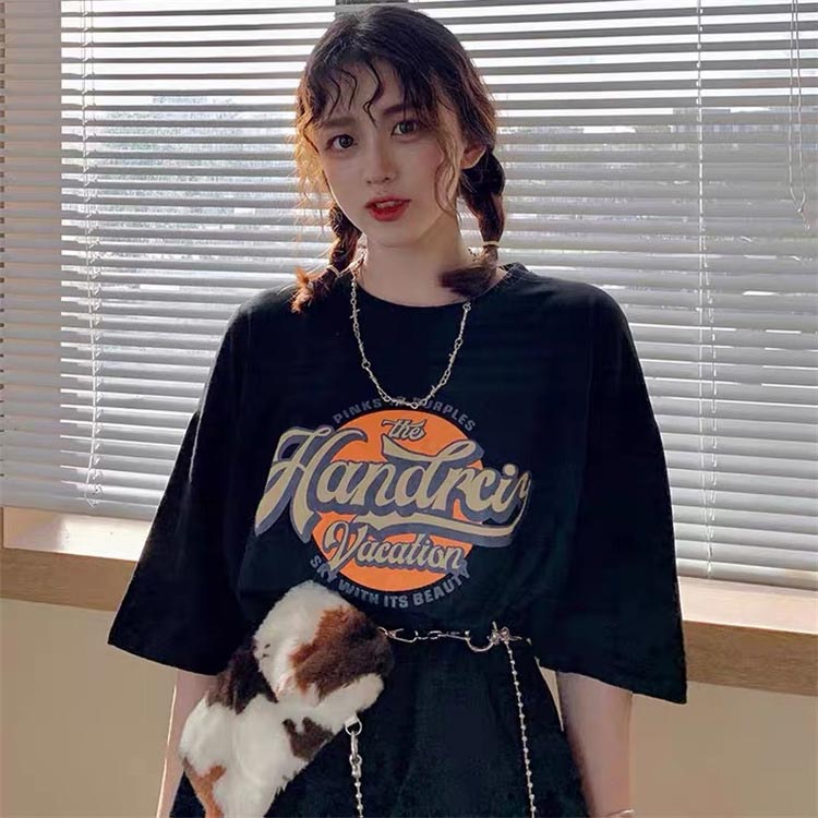 丸首 半袖 ゆるTシャツ 白 半袖 大きいサイズ 体型カバー レディース プルオーバー アメカジ かっこいい Tシャツ 黒 おしゃれ カジュアル トップス Tシャツ 着痩せ 上着 可愛い レディース