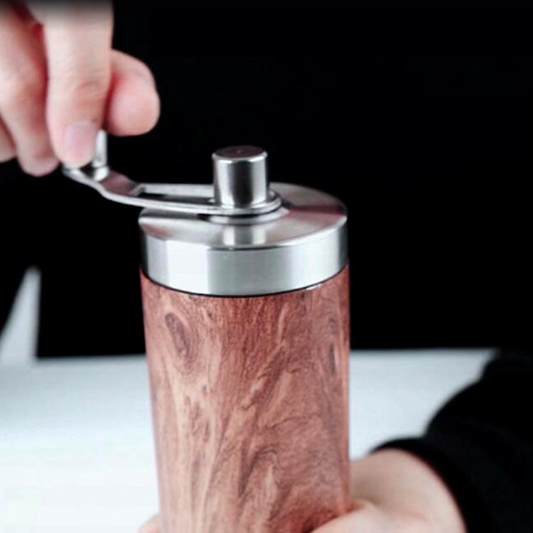 手動式 コーヒーミル 手挽き 木目調 大理石 ...の紹介画像3