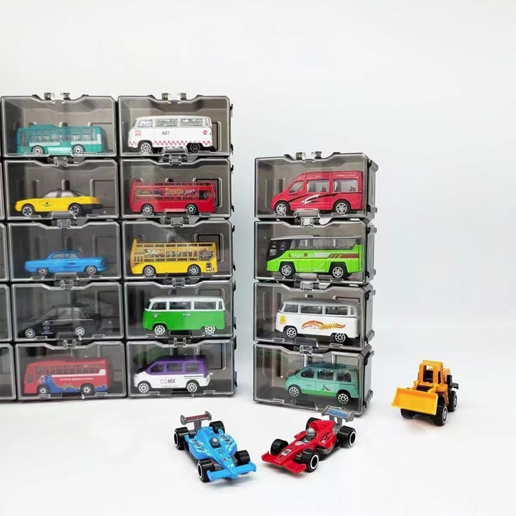 ミニカーケース ミニカー おもちゃ 収納 ディスプレイケース 透明 1:64 コレクションケース おもちゃ マスコット ミニフィギュア 収納棚 ミニカー収納 壁掛け 置き 2way 積み重ね