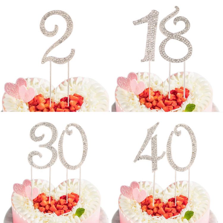 結婚式 数字 ウエディングケーキ ブライダル ケーキトッパー 誕生日 ラインストー...