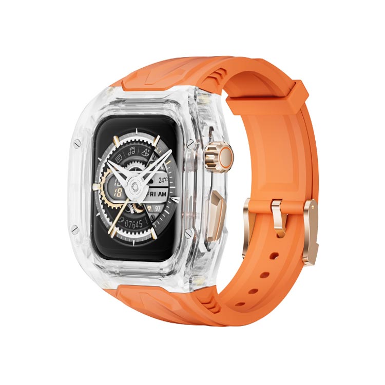 Watch9 7/6/5/4/SE ビジネス 一体型バンド 8 バンド クリアケース iwatch 交換ベルト アップルウオッチ Apple 時計ベルト 替えベルト スマートウォッチバンド ケース一体型 高級感 アップルウォッチ