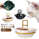 【2個セット】 壁掛け ペット 食器 倒れない 食べやすい 犬用 犬 フードボウル 餌皿 磁器 エサ皿 陶器 餌入れ 水入れ 高さがある 台 猫 猫用 エサ入れ...