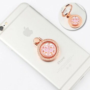 バンカーリング ストーン かわいい キラキラ おしゃれ 丸 丸型 ラメ スマホリング 落下防止