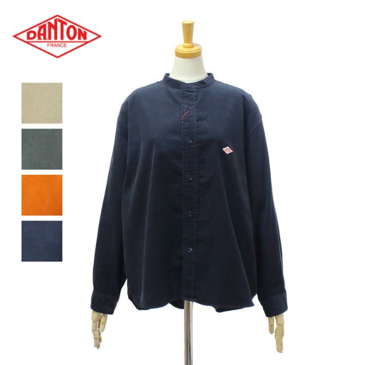 ダントン コーデュロイ バンドカラーシャツ 長袖シャツ DT-B0290MCD レディース DANTON [メール便可]