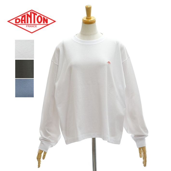 Rakuten - ダントン DT-C0269TCB ポケットTシャツ 長袖 クルーネック レディース DANTON
