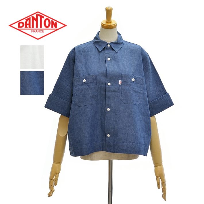 Rakuten - ダントン DT-B0345SCA コットンシャンブレー 半袖 ドルマン ワークシャツ レディース DANTON
