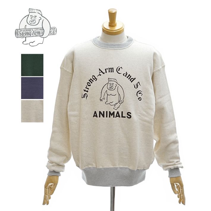 ジョングラッコー JG-CS14 ANIMALS クラシック クルー スウェット メンズ John Gluckow WAREHOUSE ウエアハウス